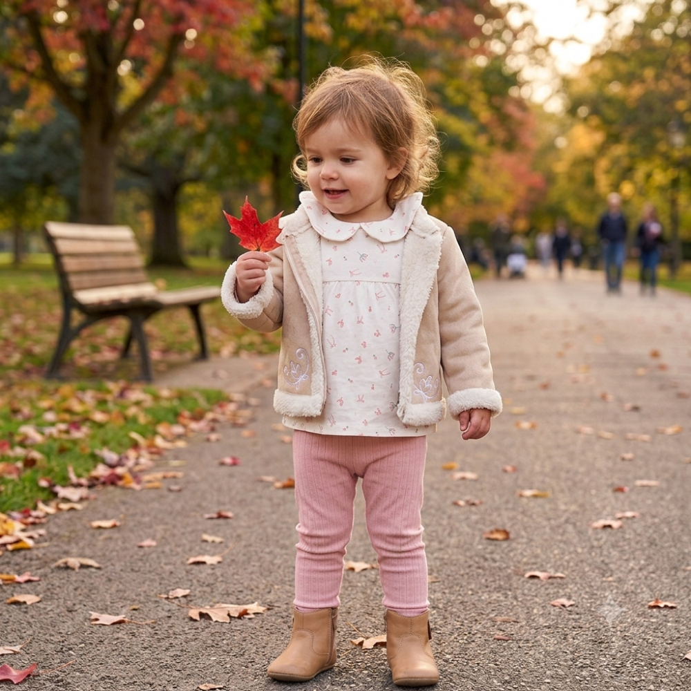 G11617INF: Baby Girls Shearling & Borg Jacket, Top & Pointelle Leggings (12-24 Months) G11617INF: Baby Girls Shearling & Borg Jacket, Top & Pointelle Leggings (12-24 Months)